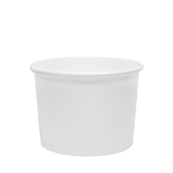 10 oz Paper Food Containers - White - 1,000 count - 96mm-Karat