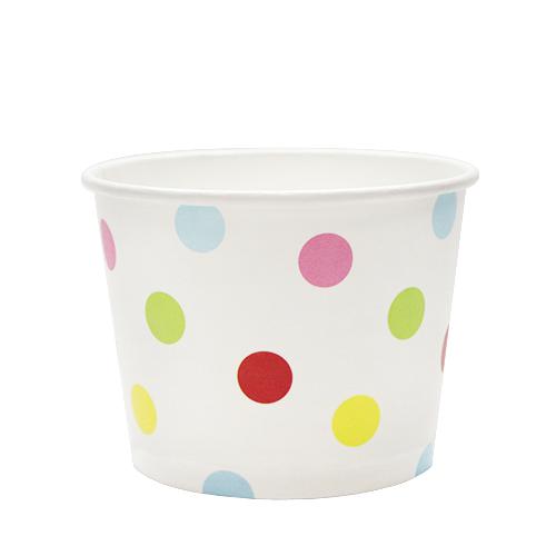 12oz Paper Food Containers - Polka Dots - 1,000 count - 100mm-Karat