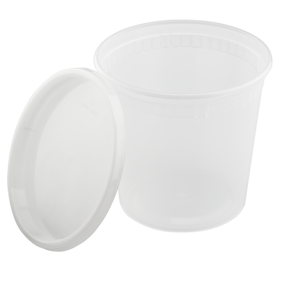 24oz Injection Molded Deli Containers with Lids - 24 oz Plastic Soup Containers - 240 ct-Karat
