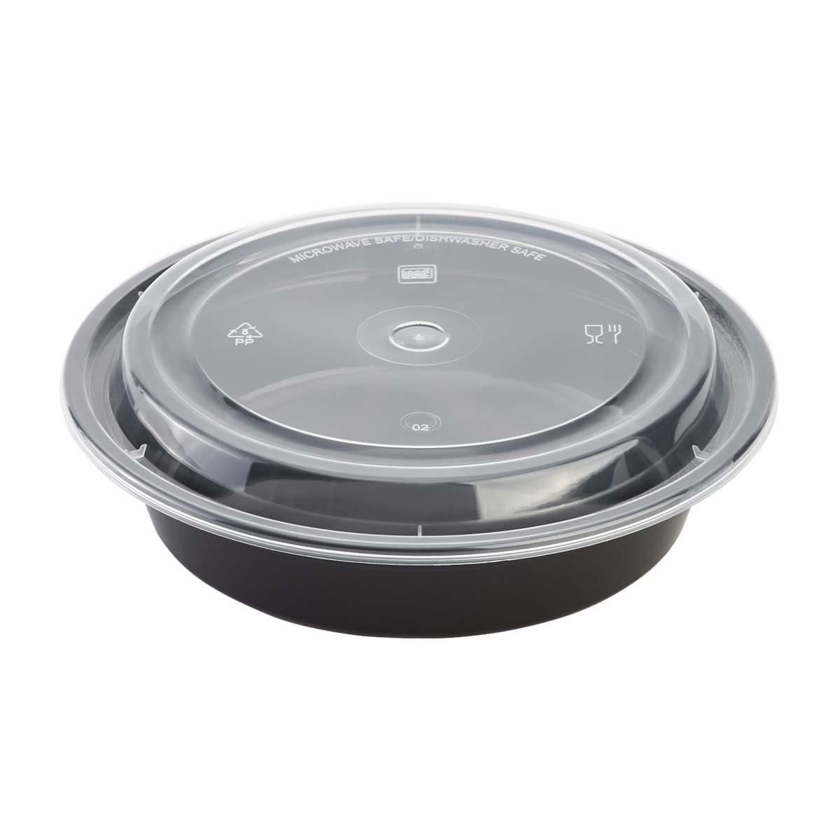 24oz Black Disposable Plastic Round Microwavable Food Container With L –  EcoQuality Store