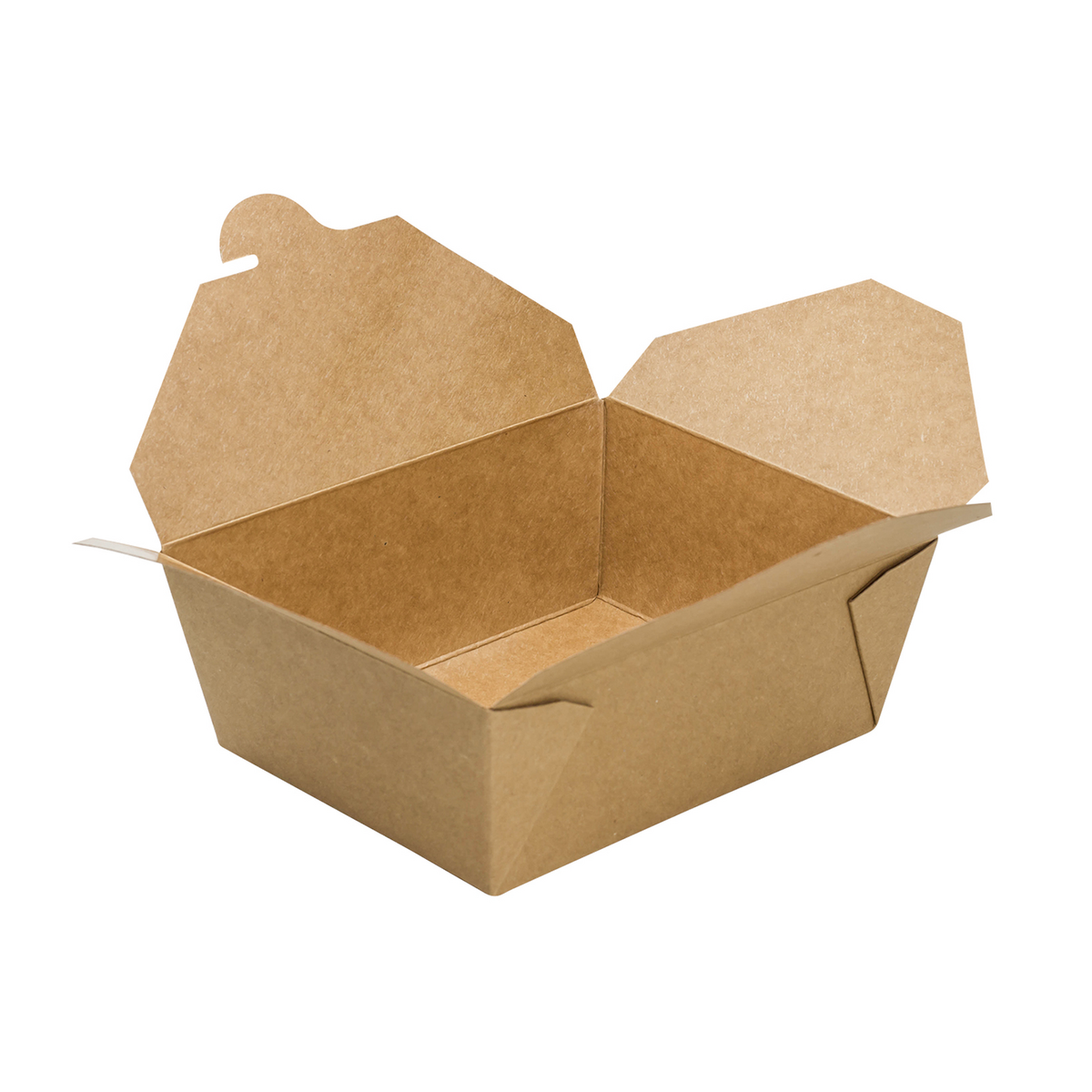 Kraft Microwavable Folded Paper #8 Takeout Containers - Karat Fold-To-Go Box  - 48oz - 5.9 X 4.6 X 2.4 - 300 Count, Coffee Shop Supplies, Carry Out  Containers