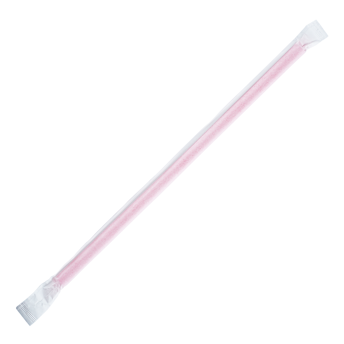Pink Plastic Straws 9'' Giant Straws (8mm) Paper Wrapped - Pink - 2,50