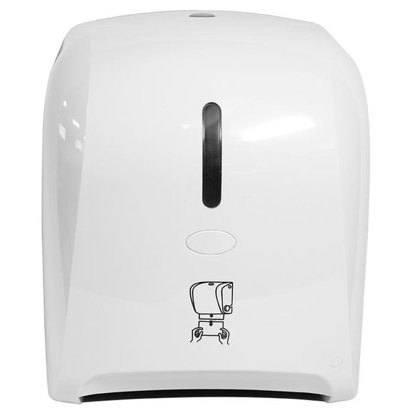 Autocut Manual Hand Towel Roll Dispenser - White-Karat