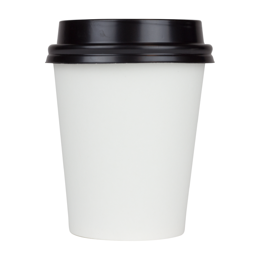Choice 8 oz. Tall White Poly Paper Hot Cup - 50/Pack