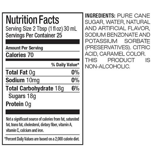 Coffee Liqueur DaVinci Gourmet Syrup Bottle 750mL Coffee Shop