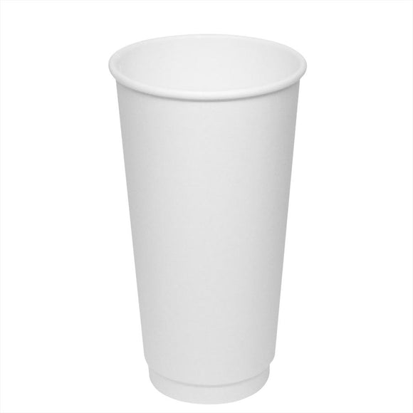 Disposable Coffee Cups - 20oz Insulated Paper Hot Cups - White (90mm) - 300 ct-Karat