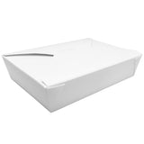 White Microwavable Folded Paper #2 Take-Out Container - Karat Fold-To-Go Box - 54oz - 7.8" X 5.5" X 1.8" - 200 Count-Karat