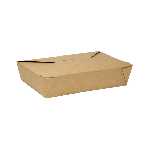 Kraft Microwavable Folded Paper #2 Take-Out Container - Karat Medium Fold-To-Go Box - 54oz - 7.8