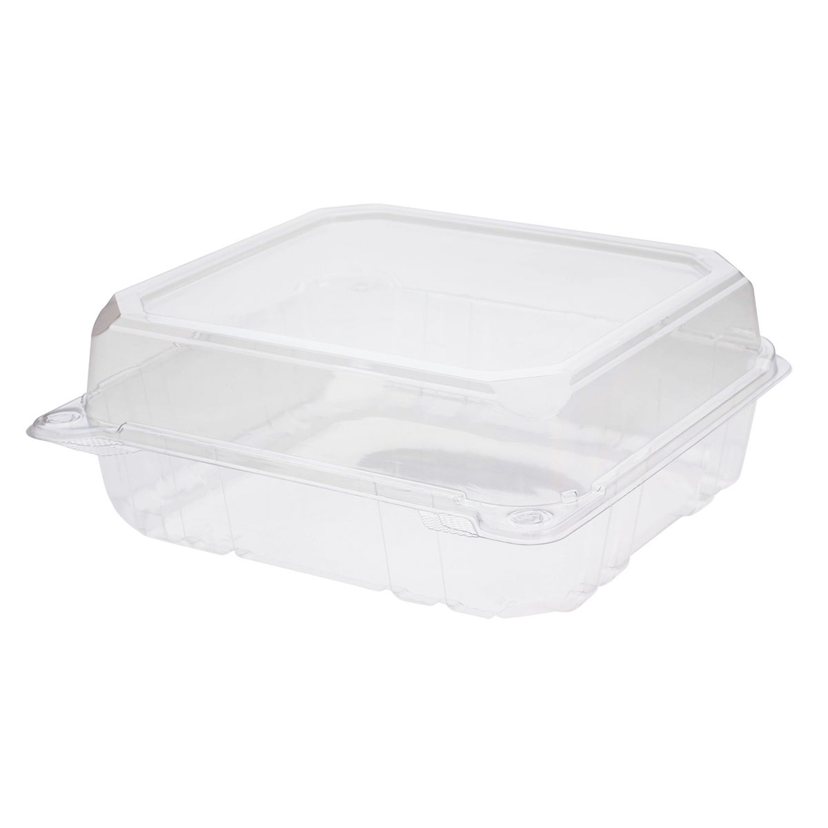 こんぽた Large Clamshell Takeout Boxes - Karat 8''x8'' Hinged Containers