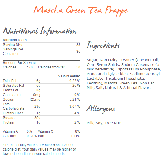 MoCafe Matcha Green Tea Frappe Mix (3 lbs) Coffee Shop Supplies Carry Out Containers