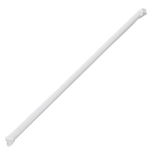 Plastic Straws 10.25'' Jumbo Straws (5mm) Wrapped in Paper - Clear - 2,000 count-Karat