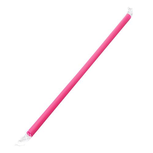 Pink Plastic Straws 9'' Giant Straws (8mm) Paper Wrapped - Pink - 2,500  count