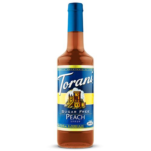 Torani Sugar Free Peach Syrup 750 ml Bottle SF Peach Syrup