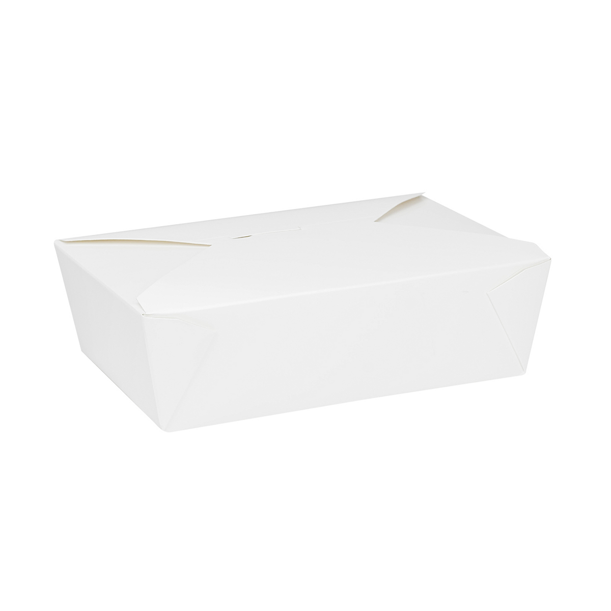 #3 White Paper Folding Food Takeout Containers – 7-3/4in x 5-1/2in x  2-1/2in – 66oz – 200 per case