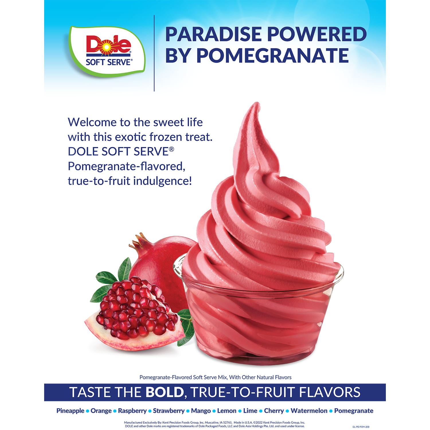 Dole Soft Serve Dole Soft Pomegranate Serve Mix — Bag (4.4 lbs)