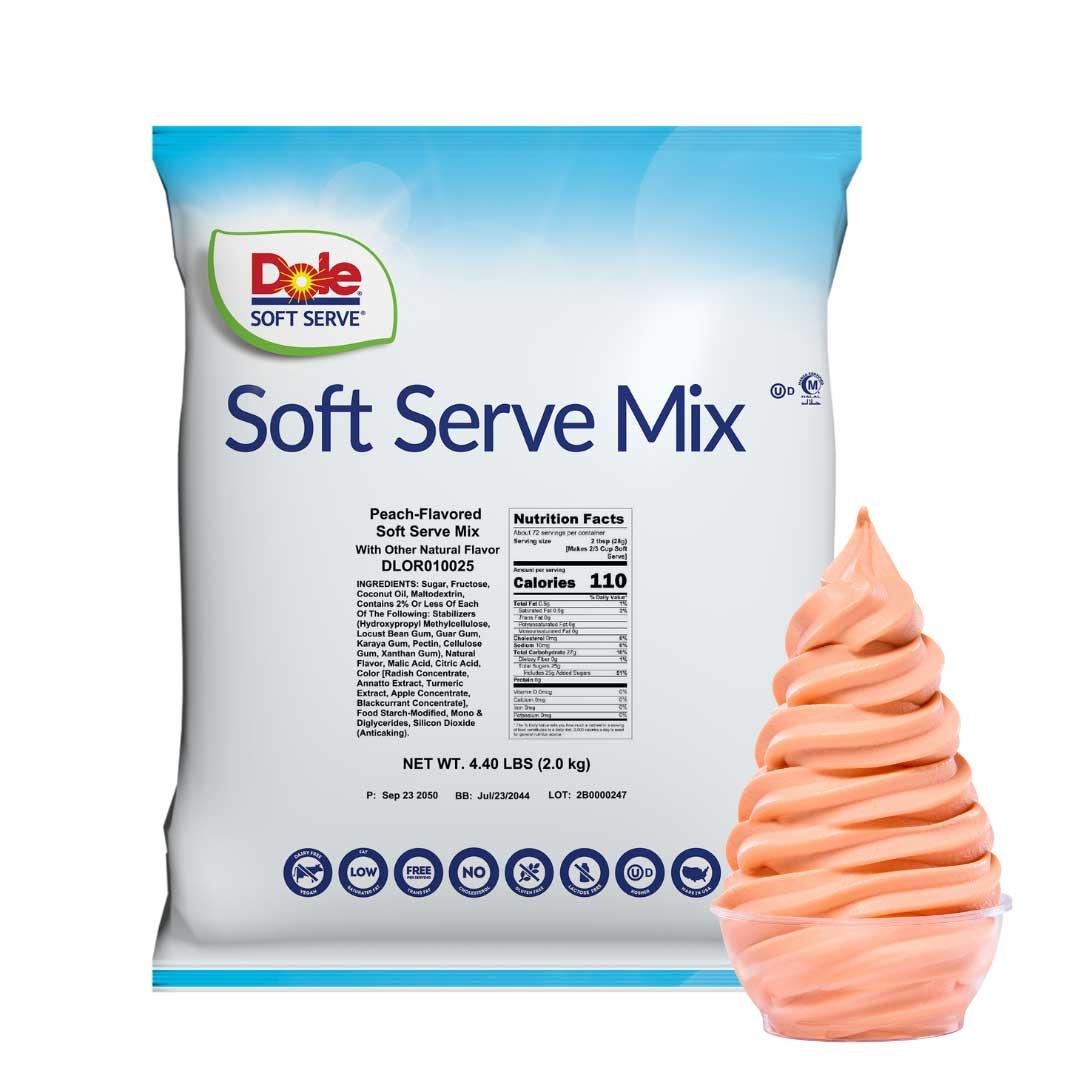 Dole Soft Serve Mix — Peach — Bag (4.4 lbs)