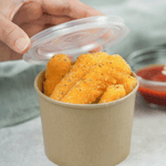 Karat 10/12 oz Gourmet Paper Food Container, Kraft, 96 mm — 500 ct — product photo 4