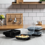 Karat 10.25" x 9" 3-Compartment Premium PP Hinged Container — 150 ct — product photo 4