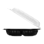 Karat 10.25" x 9" 3-Compartment Premium PP Hinged Container — 150 ct — product photo 7