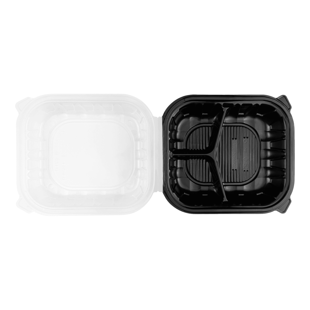 Karat 10.25" x 9" 3-Compartment Premium PP Hinged Container — 150 ct — product photo 8