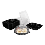 Karat 10.25" x 9" 3-Compartment Premium PP Hinged Container — 150 ct — product photo 9