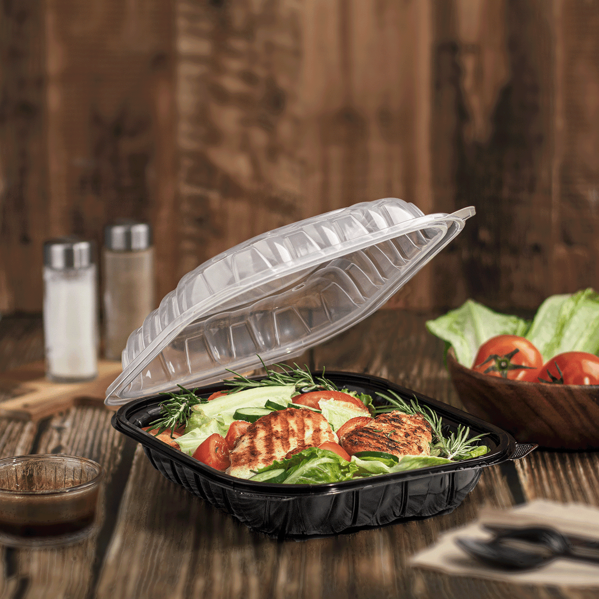 Karat 10.25" x 9" Premium PP Hinged Container — 150 ct