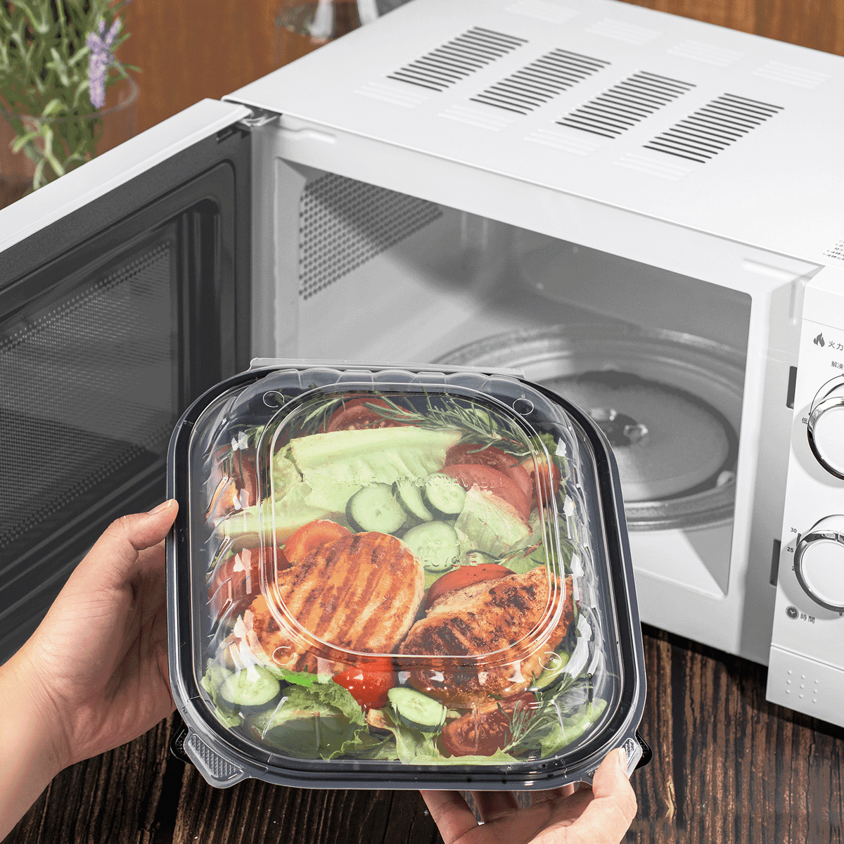 Karat 10.25" x 9" Premium PP Hinged Container — 150 ct — product photo 3