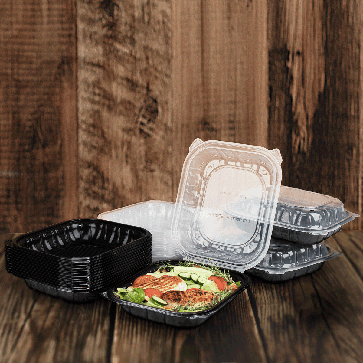 Karat 10.25" x 9" Premium PP Hinged Container — 150 ct — product photo 5