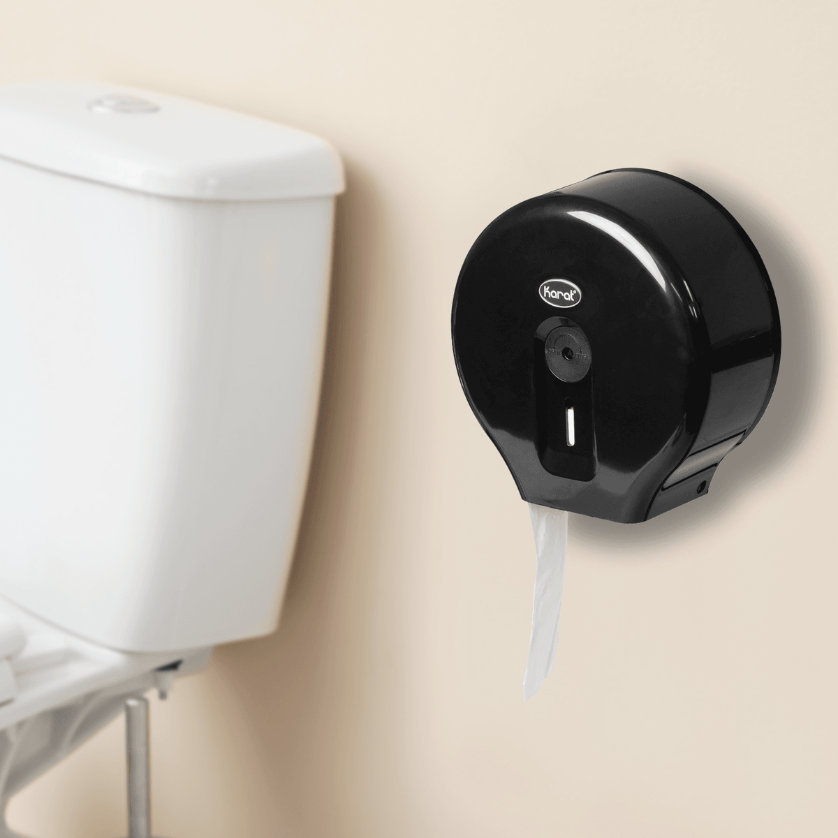 Karat 10" Jumbo Roll Tissue Dispenser, Black — 1 unit