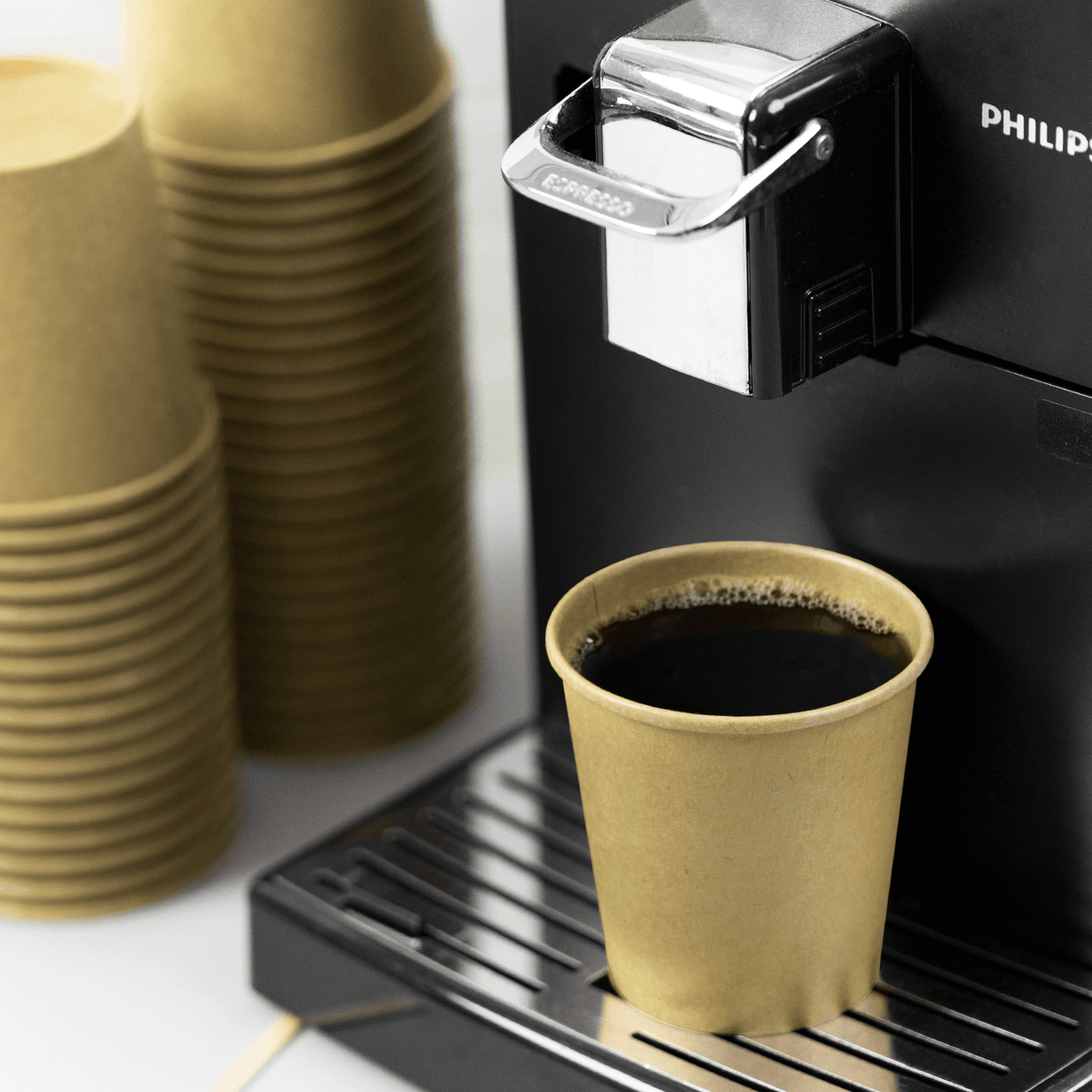 Karat 10 oz Paper Coffee Cups, Kraft, 90 mm — 1,000 ct