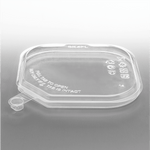 Karat 109 mm PET Flat Lid for 8-32 oz PET Tamper Resistant Square Container, Clear — 400 ct — product photo 2