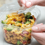 Karat 109 mm PET Flat Lid for 8-32 oz PET Tamper Resistant Square Container, Clear — 400 ct — product photo 4
