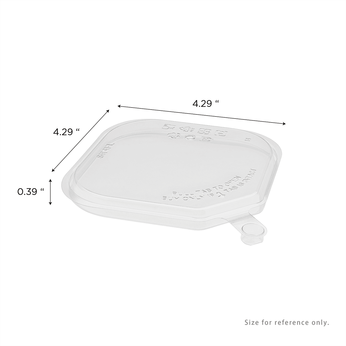 Karat 109 mm PET Flat Lid for 8-32 oz PET Tamper Resistant Square Container, Clear — 400 ct — product photo 5