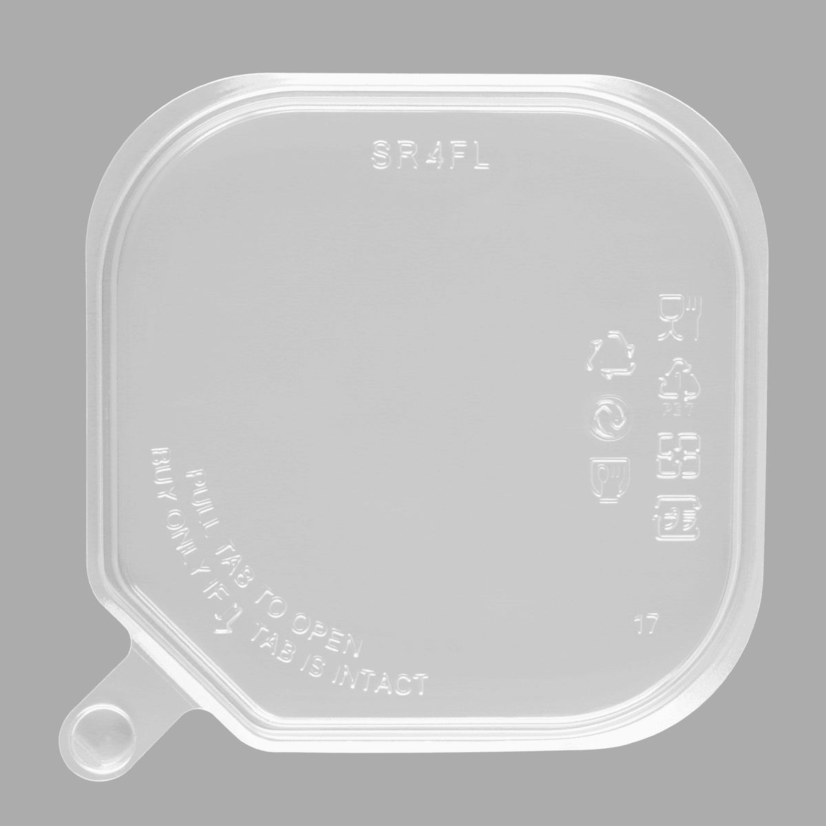 Karat 109 mm PET Flat Lid for 8-32 oz PET Tamper Resistant Square Container, Clear — 400 ct — product photo 6