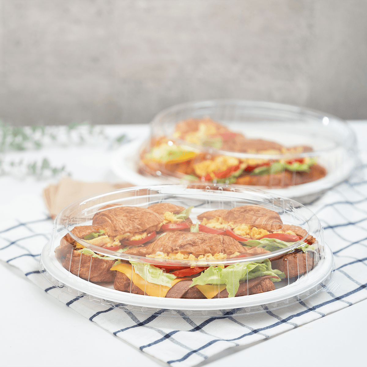 Karat 12.5" x 10" Disposable Dome Lids for Oval Molded Fiber Plates, PET — 200 ct