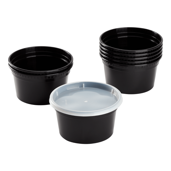 Karat 12 oz Deli Containers with Lids, Injection Molded PP, Black — 240 sets — product photo 2
