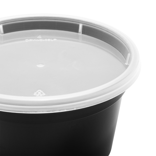 Karat 12 oz Deli Containers with Lids, Injection Molded PP, Black — 240 sets — product photo 4