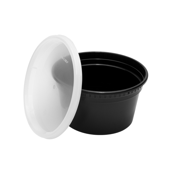 Karat 12 oz Deli Containers with Lids, Injection Molded PP, Black — 240 sets — product photo 5