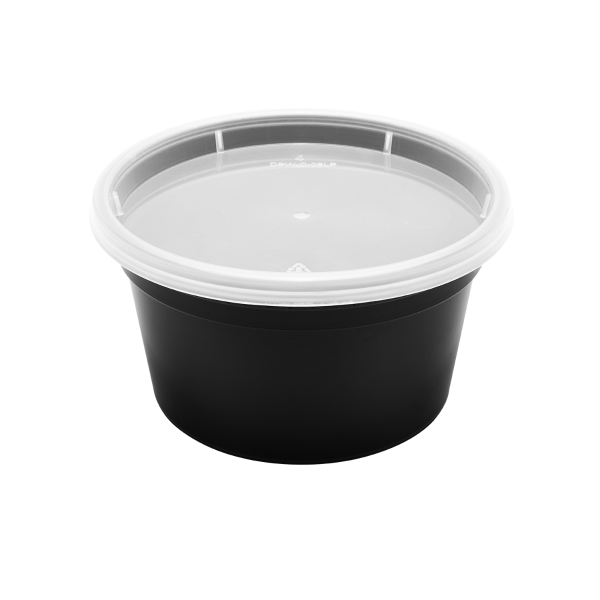 Karat 12 oz Deli Containers with Lids, Injection Molded PP, Black — 240 sets — product photo 7