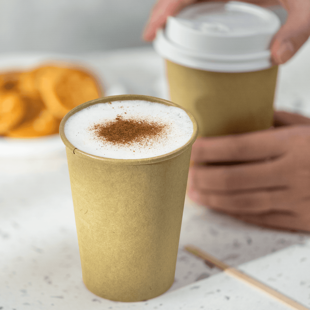 Karat 12 oz Paper Coffee Cups, Kraft, 90 mm — 1,000 ct — product photo 3