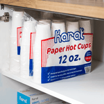 Karat 12 oz Paper Coffee Cups, White, 90 mm — 300 ct — product photo 3