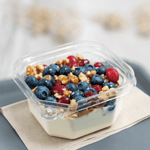 Karat 12 oz PET Tamper Resistant Square Container, Clear — 400 ct
