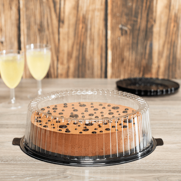 Karat 12" PET Cake Display Containers with Clear Dome Lid — 50 sets