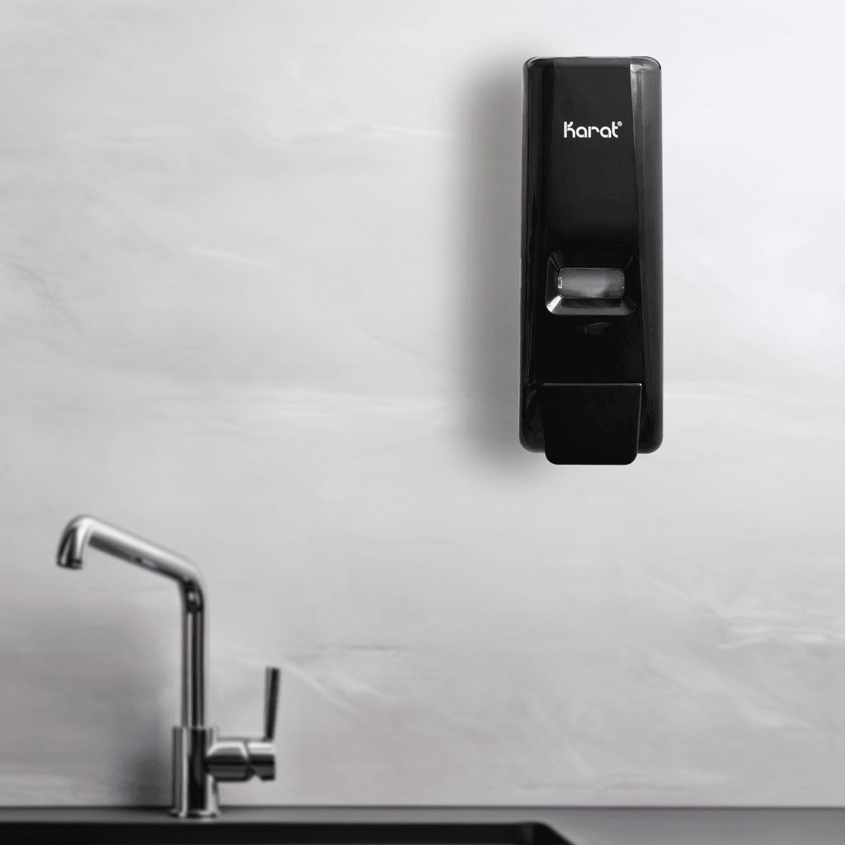 Karat 13.5oz Hand Soap Refillable Liquid Dispenser, Stand/Wall Mount, Black — 1 unit — product photo 4