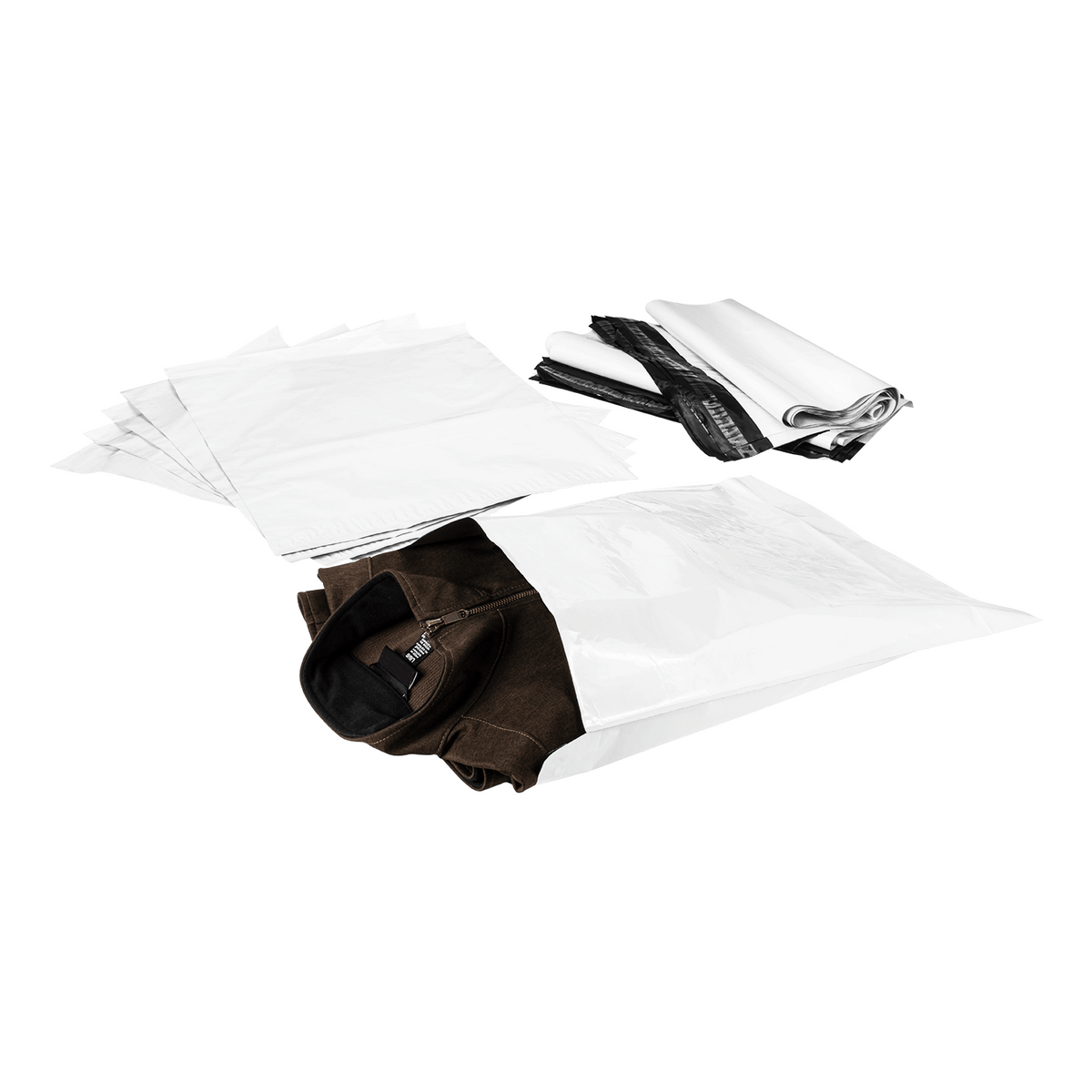 Karat 15.75''x17.33" Poly Mailers with Tamper-Evident Adhesive Closure, White — 500 ct — product photo 2