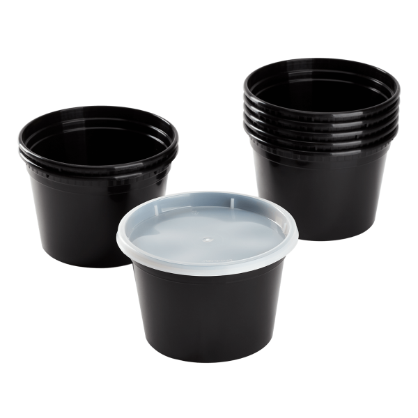 Karat 16 oz Deli Containers with Lids, Injection Molded PP, Black — 240 sets — product photo 2