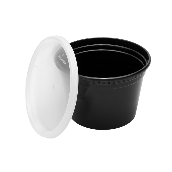 Karat 16 oz Deli Containers with Lids, Injection Molded PP, Black — 240 sets — product photo 5