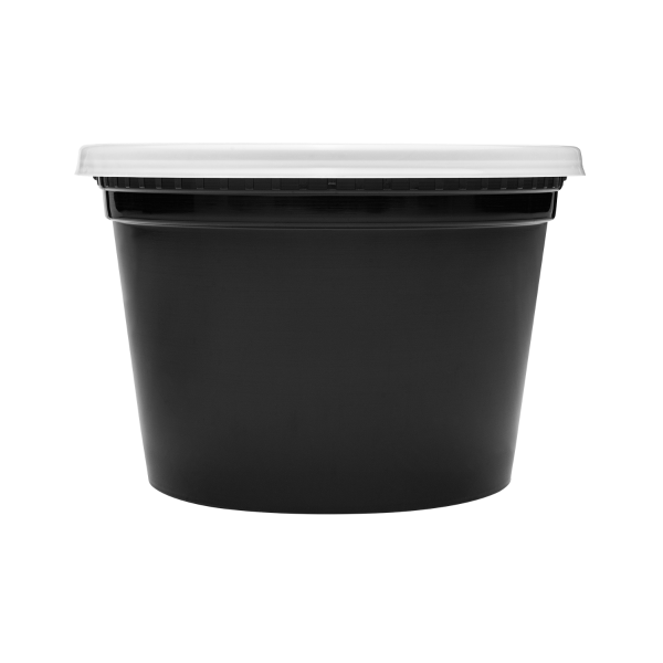 Karat 16 oz Deli Containers with Lids, Injection Molded PP, Black — 240 sets — product photo 7