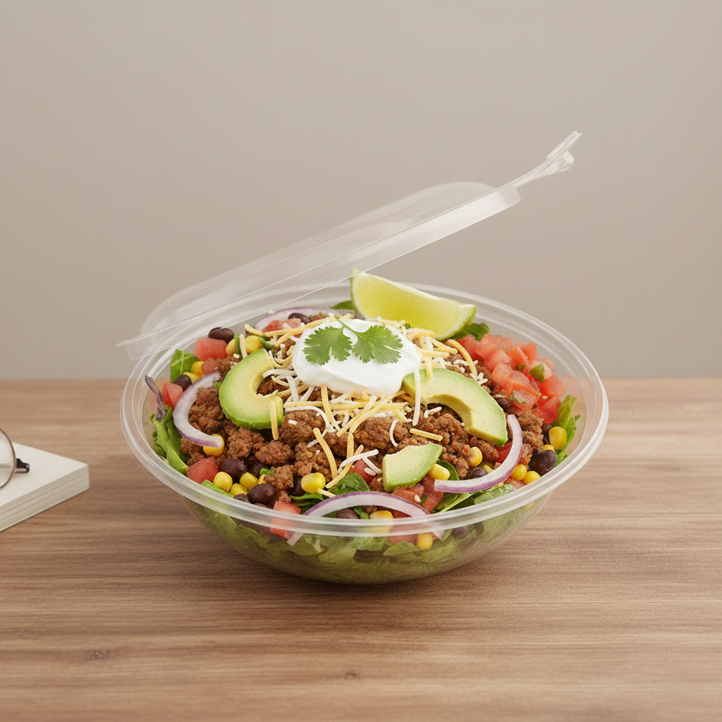 Karat 16 oz Disposable Tamper Resistant Hinged Salad Bowls, PET — 240 sets