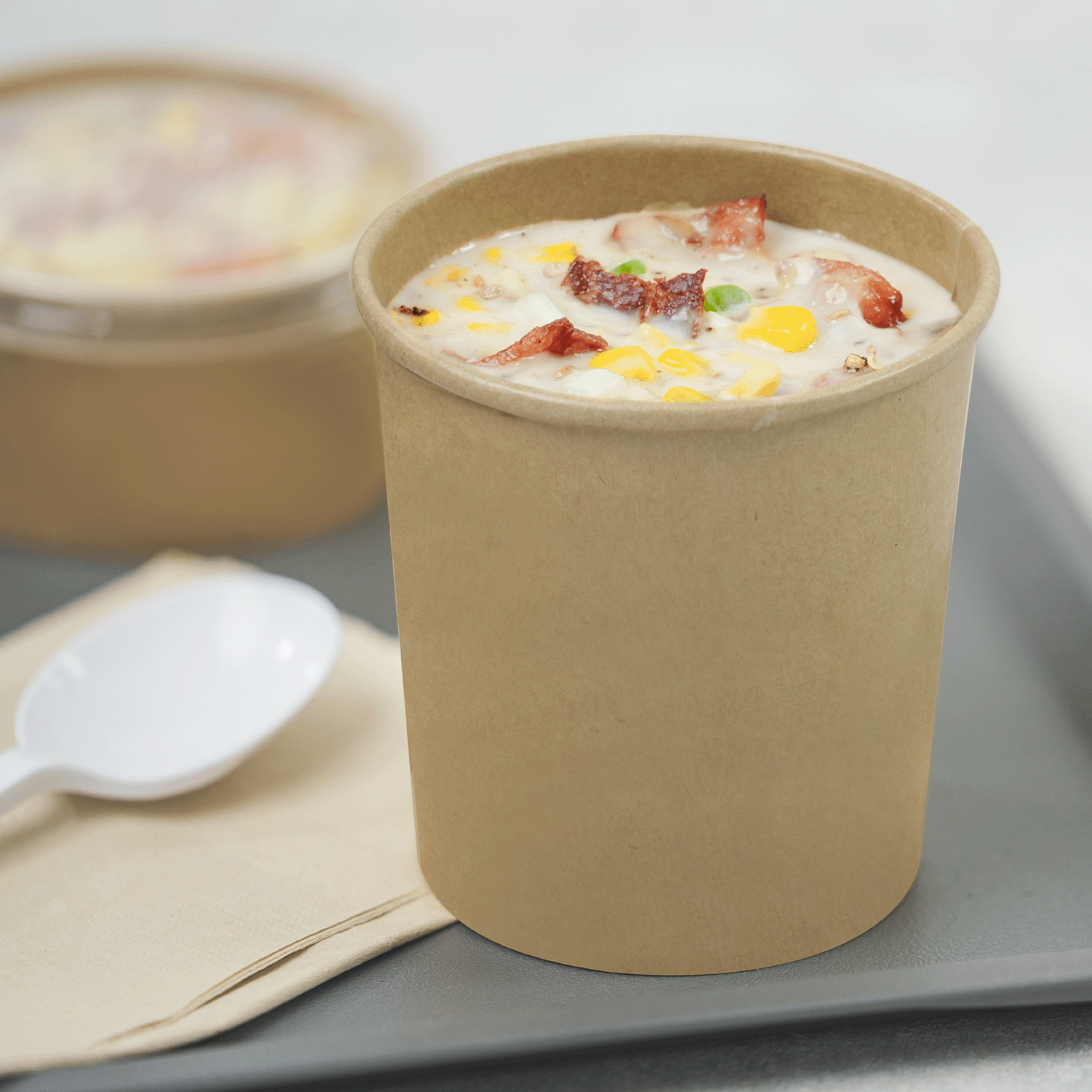 Karat 16 oz Gourmet Paper Food Container, Kraft, 96 mm — 500 ct